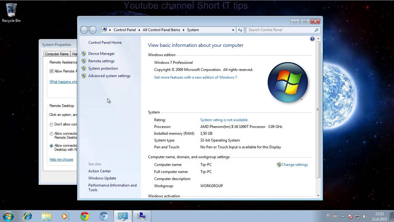 enable active desktop windows 7